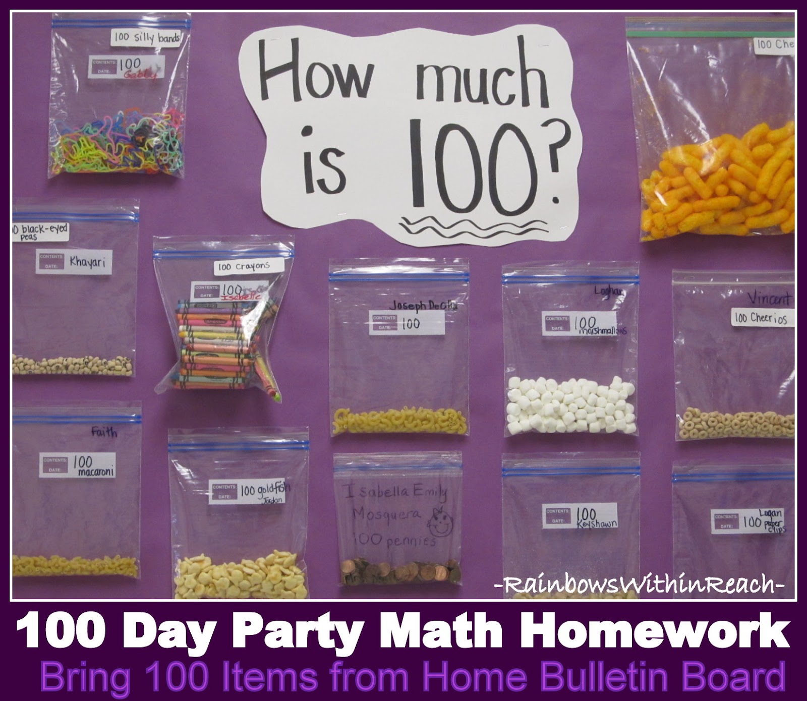 100th day math homework picture