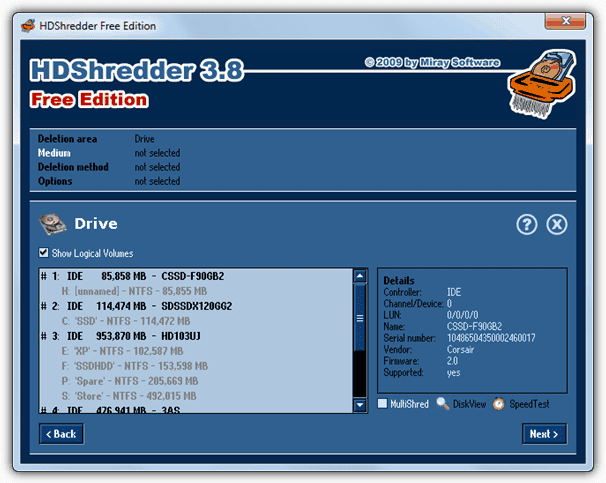 hdshredder 6 programs to clear or erase,wipe data from the hard drive before selling