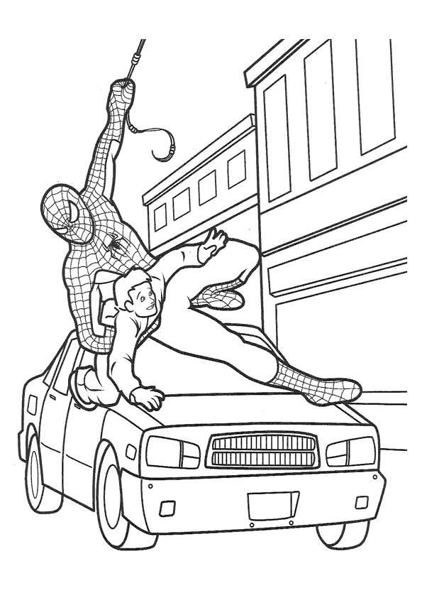 SPIDERMAN COLORING: TWO SPIDERMAN PICTURES TO COLOUR