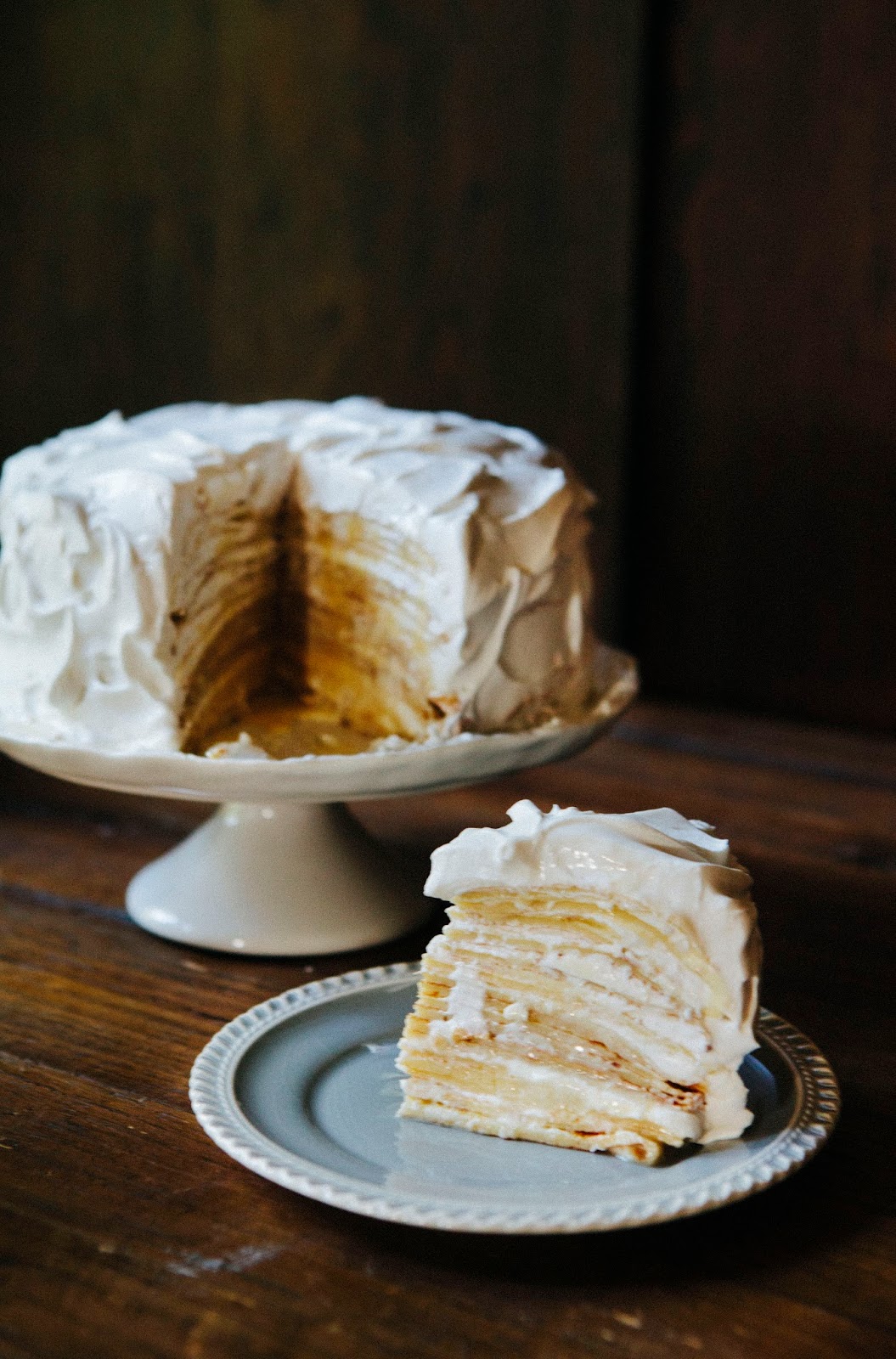 Coconut Cream Crepe Cake hummingbird high a desserts Coconut Cream Crepe Cake hummingbird high a desserts