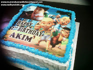 Upin Ipin Theme Cake