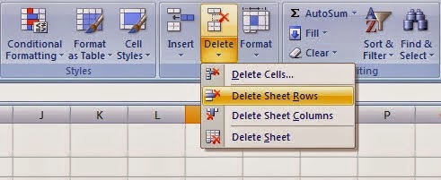 Các cách xóa dòng trống trong Excel 2003, 2007, 2010, 2013