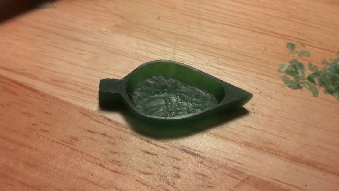 A seal box carved in hard wax.