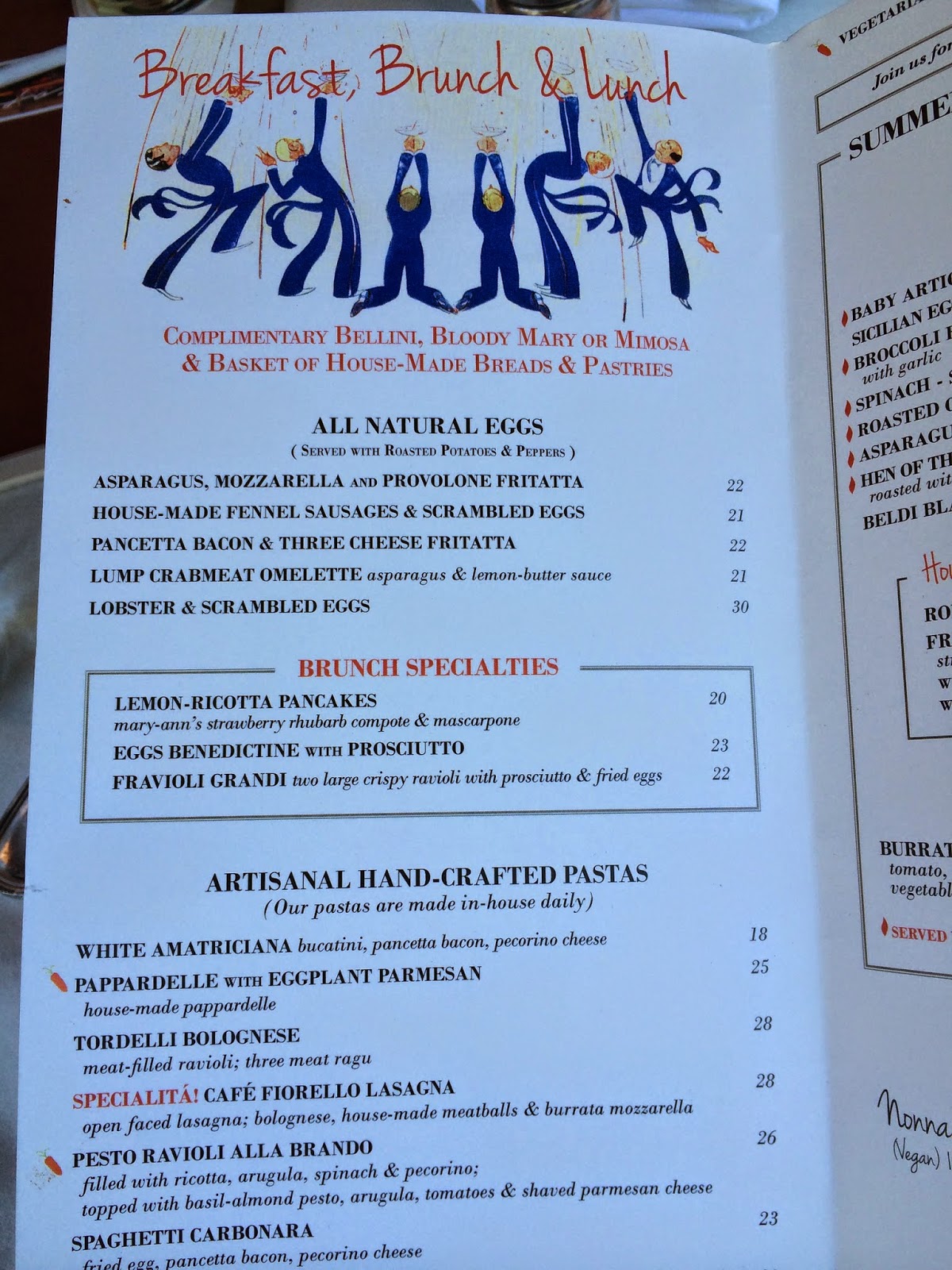 Fiorello S Cafe Menu Fiorello S Cafe Menu