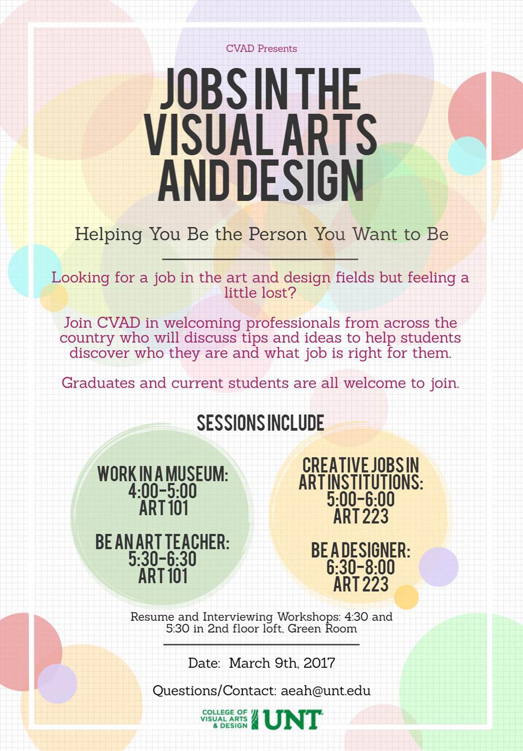 UNT Printmaking Blog Attend Jobs in Art and Design sessions