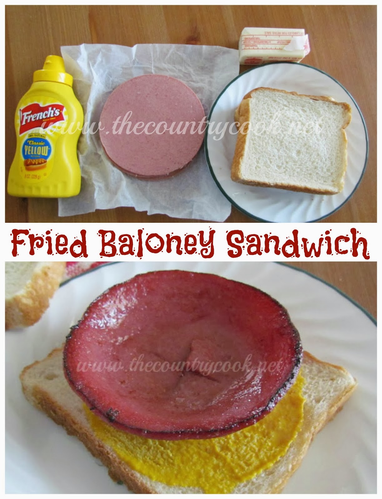 The Country Cook Fried Bologna Sandwich