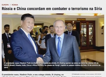 RUSSIA E CHINA FAZEM ACORDO PARA COMBATER O TERRORISMO NA SIRIA