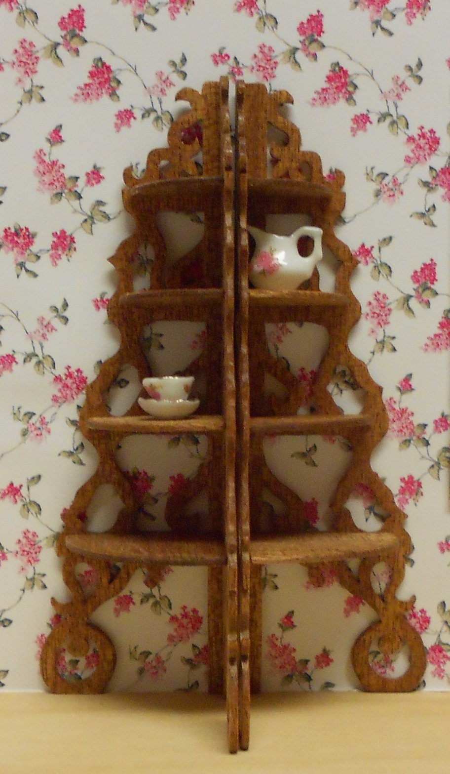 Natalia's Fine Needlework Dollhouse Miniature Fretwork Corner Shelves