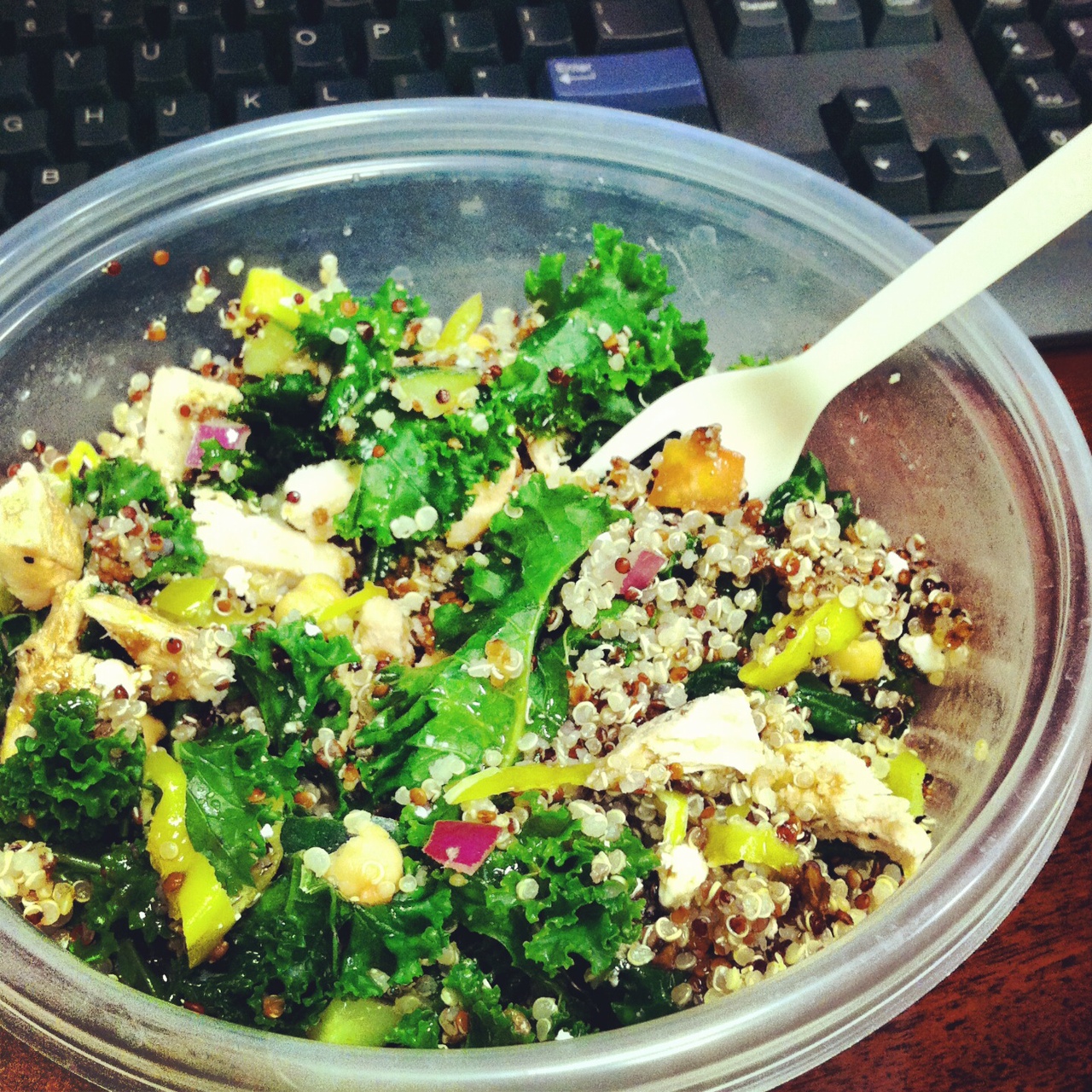 city girl country roots Mediterranean Kale + Quinoa Power Salad with