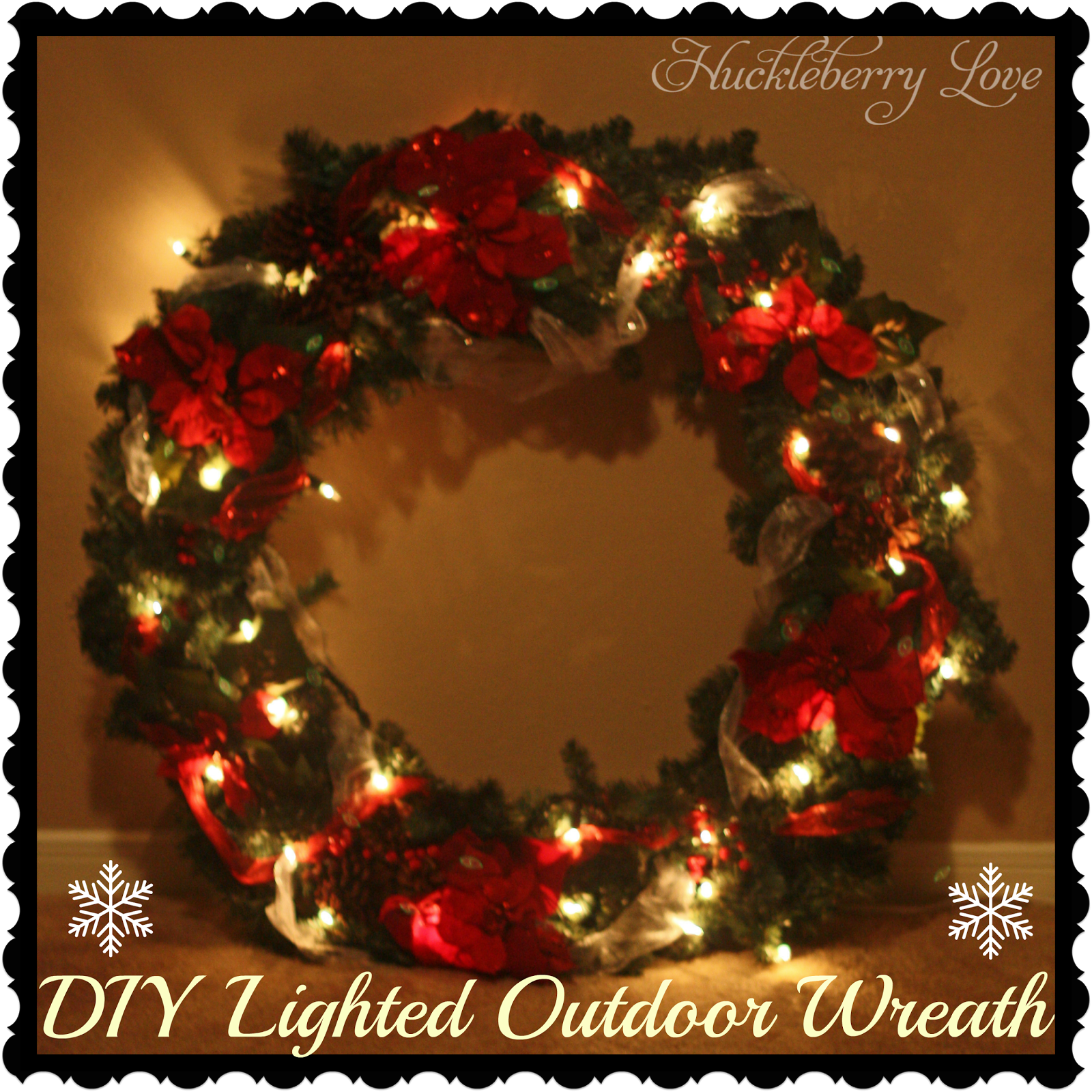 Huckleberry Love Diy Lighted Outdoor Wreath Tutorial You Can Add Basically Any Appliques Want Which Gives A Ton Of Freedom I Am Really Happy With How It Turned Out Think Is Pretty And
