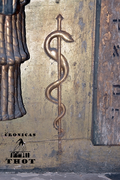 Bastón de Asclepio o Esculapio, dios mitológico de la medicina Bastón de Asclepio o Esculapio, dios mitológico de la medicina