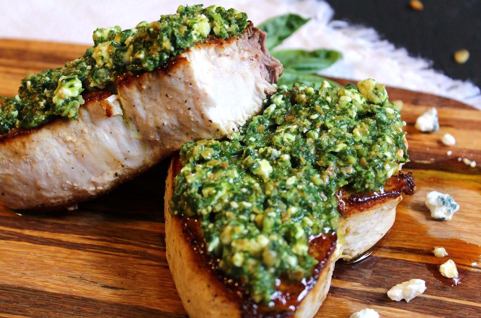 SWORDFISH WITH BLUE PESTO In Good Flavor Great Recipes Great Taste