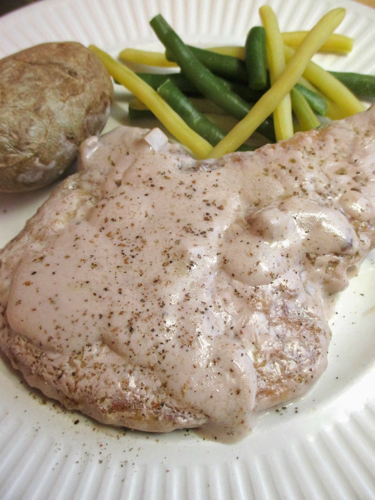 Just my Stuff Breaded Pork Chops in Creamy Mushroom Gravy