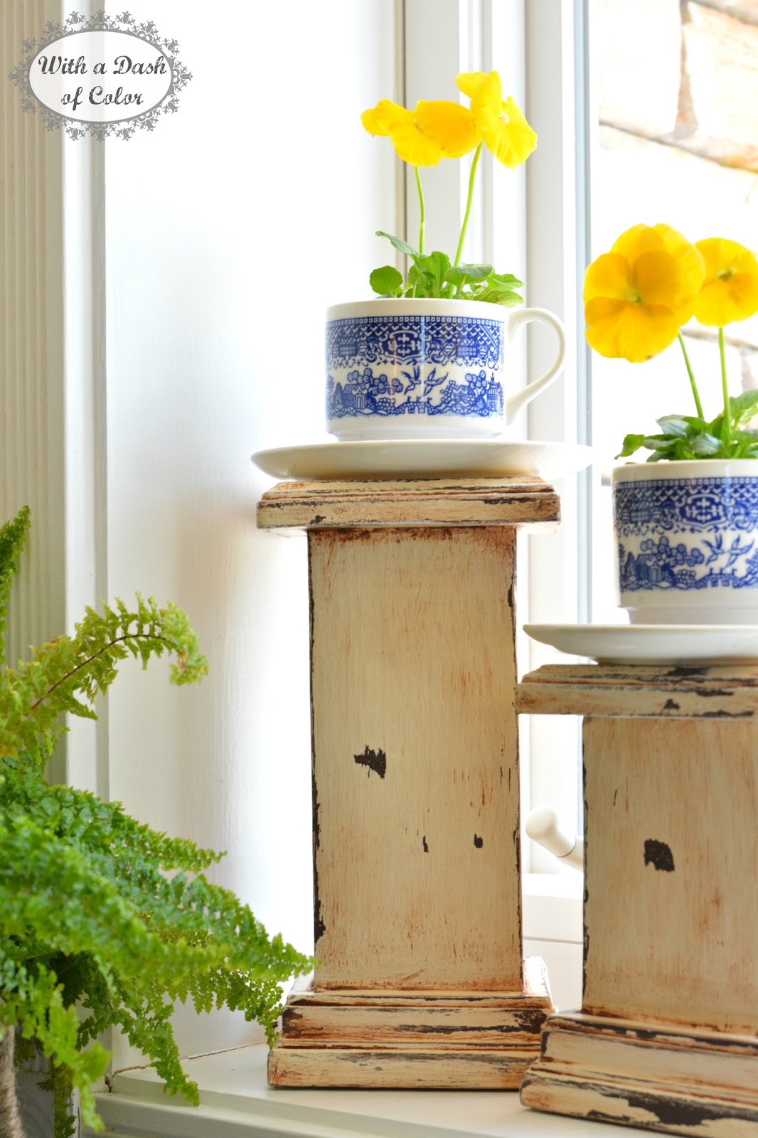 With a Dash of Color Decorating the Kitchen Window Sill