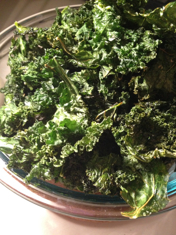 Jenny's Cookbook Baked Kale and Spinach Chips