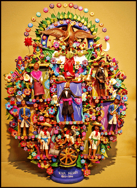 Merida Mexico Folk Art Museum colorful Tree of LIfe sculpture