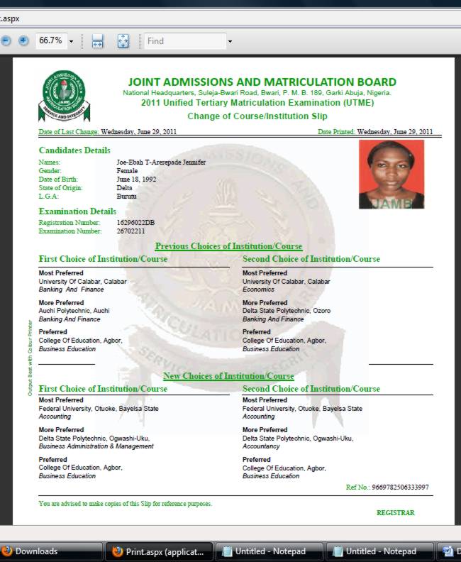 The JambUTME Result Slip is very important as it is usually required if;