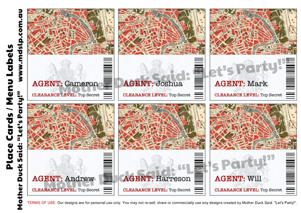 Spy Birthday Party Invitations Printable