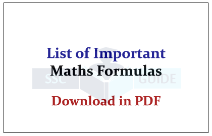 10th Math Formula Chart