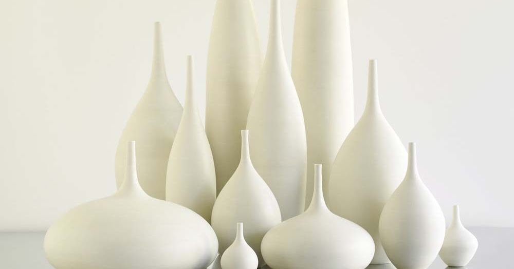I Love Handmade 12 White Ceramic Modern Bottle Vases by Sara Paloma
