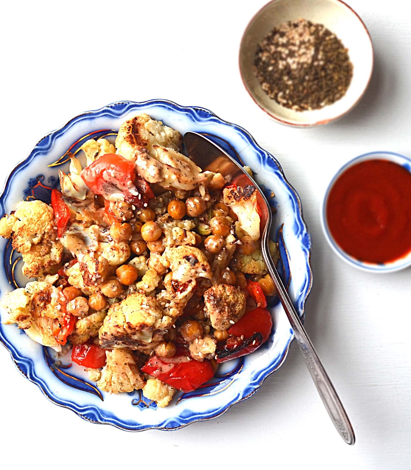 Sew French Roasted Cauliflower and Chickpeas With Za'atarTahini
