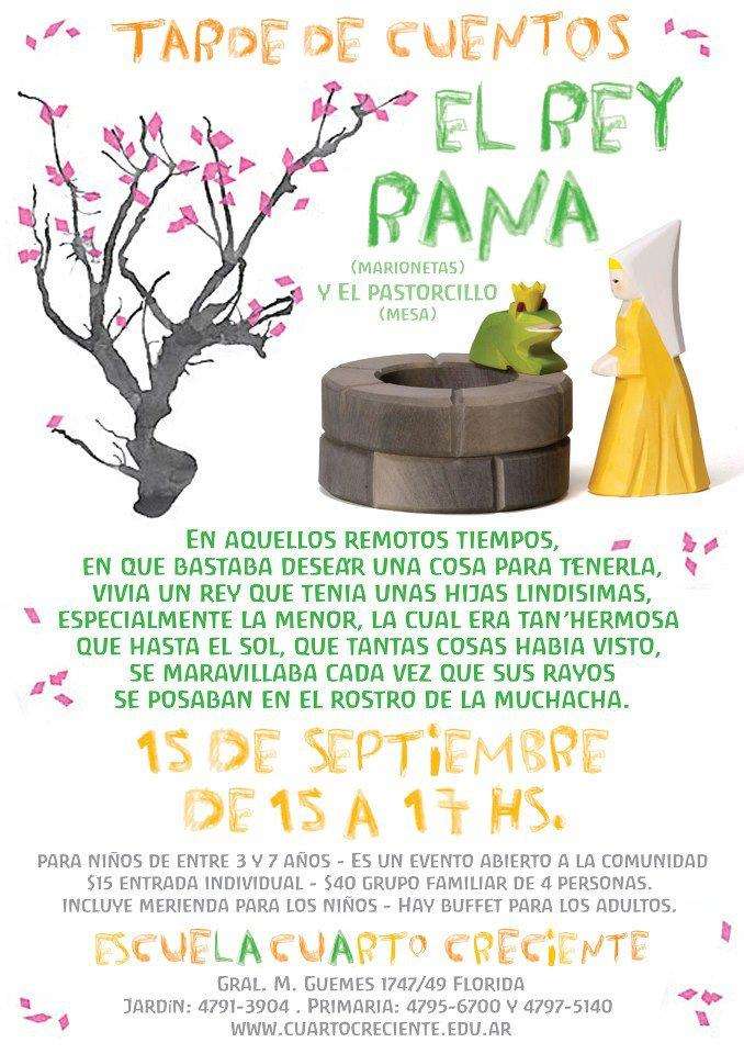 difusion steiner otros eventos waldorf 15 de septiembre el rey rana tarde de cuentos cuarto creciente