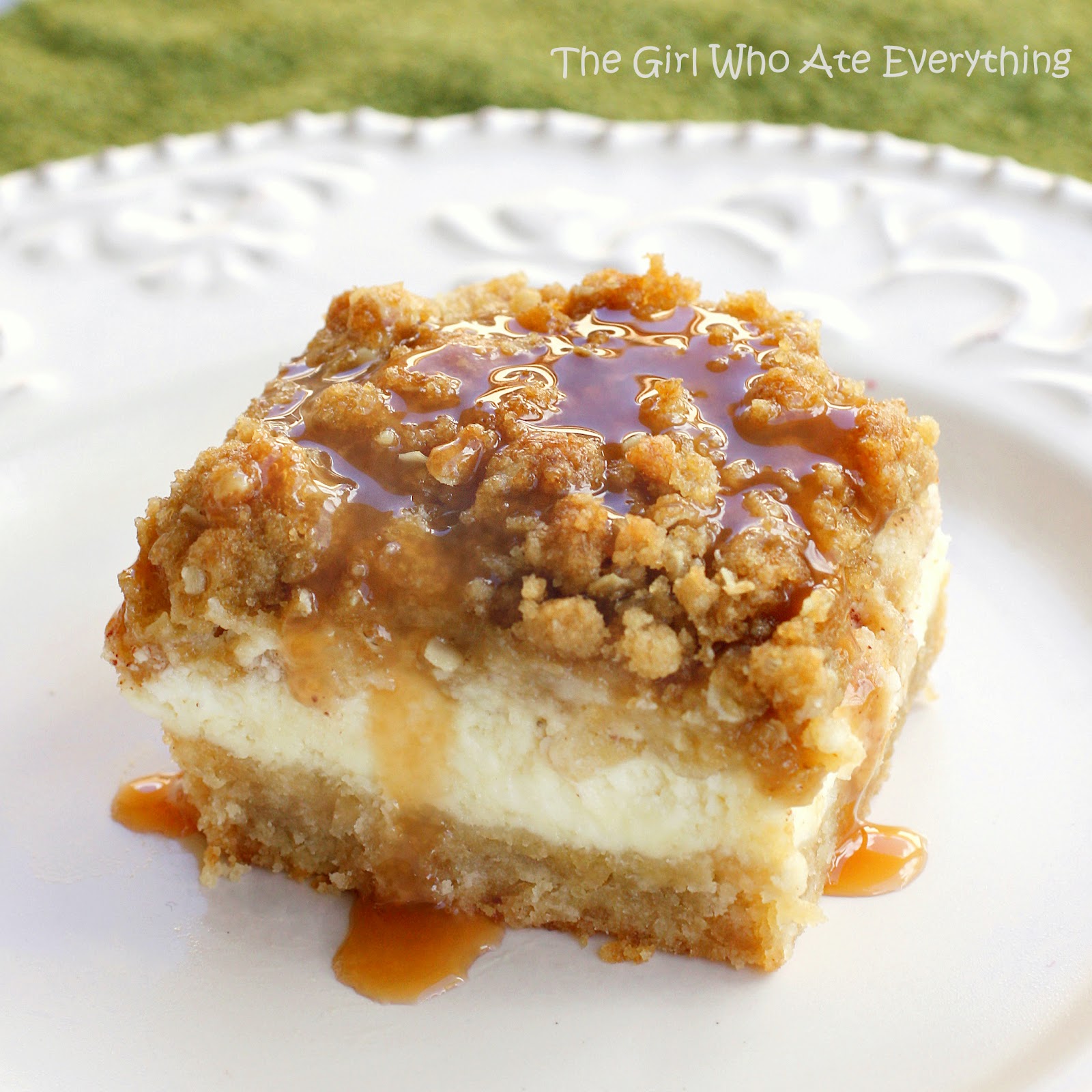 My Favorite Things Amazing Caramel Apple Cheesecake Bars from The Girl