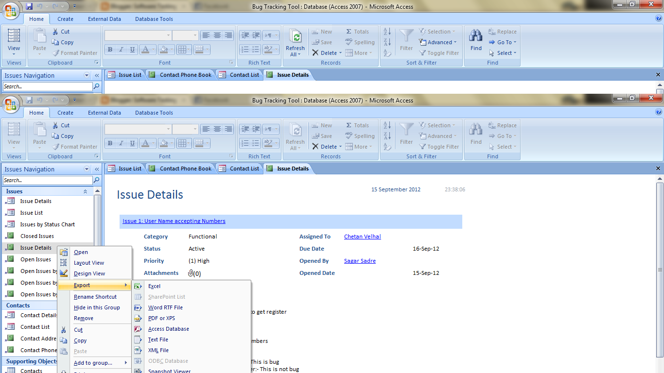 microsoft access issues