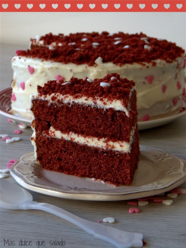 Mas Dulce Que Salado Red Velvet Cake Tarta Terciopelo Rojo Idea Para San Valentin