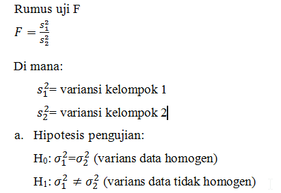 Uji Homogenitas Dengan Uji F Statistika