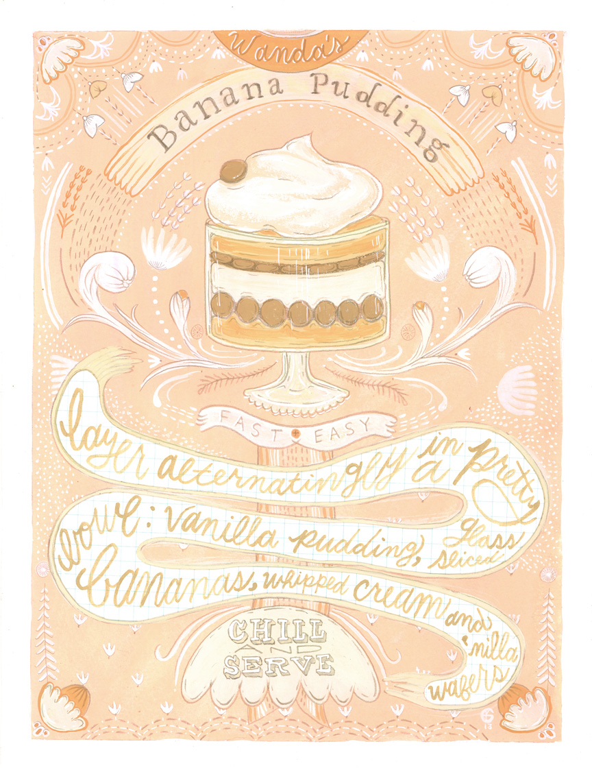 Drawn Eaten Painting Granny Wanda S Banana Pudding For My