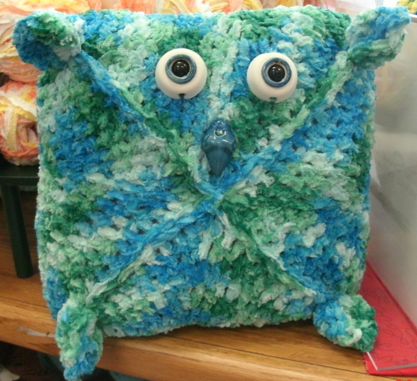 Two quick crochet patterns for a bulky weight chenille yarn