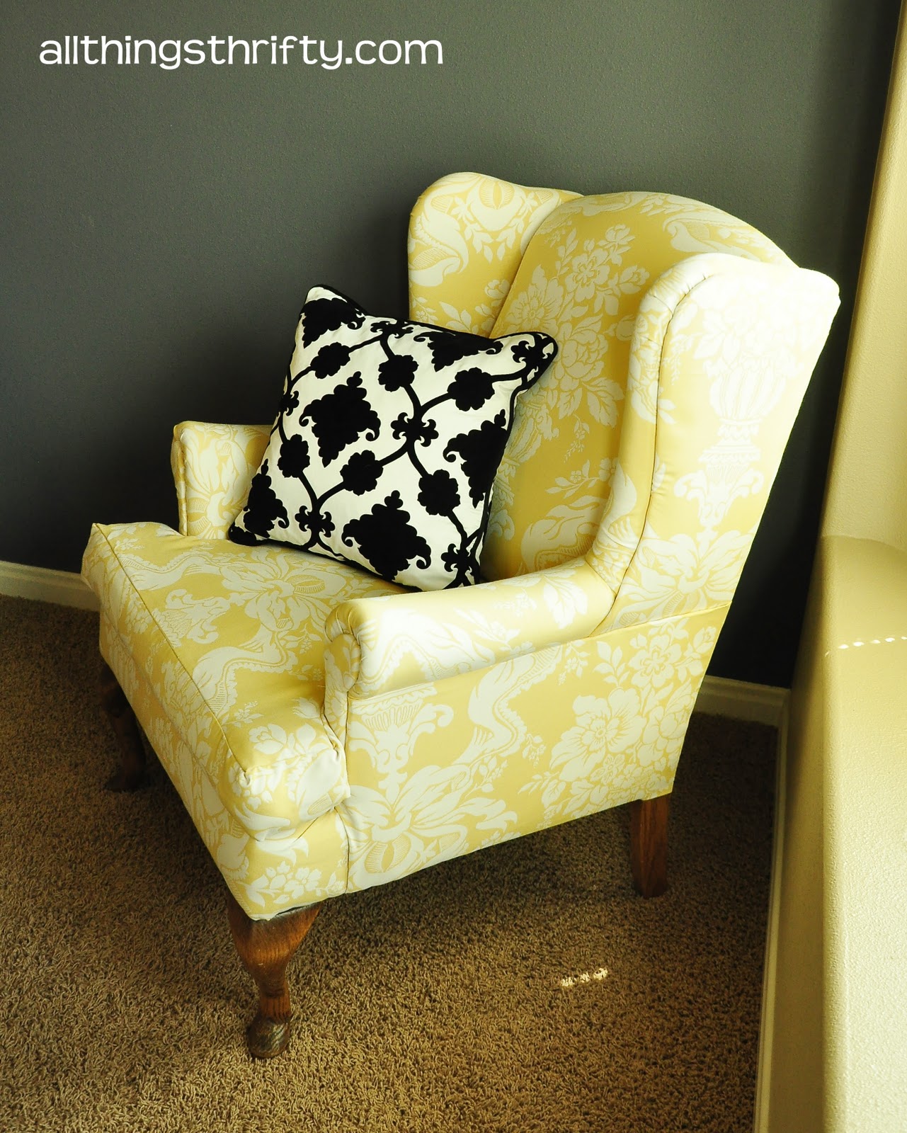 Upholstering A Wing Back Chair Upholstery Tips All Things Thrifty