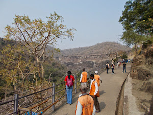 The pathway  to "Ajanta Cave Complex" as seen from entrance.