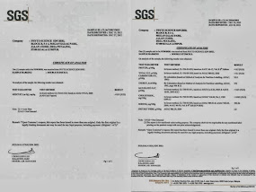 Keputusan Test Lab SGS (Singapore International Lab Test)