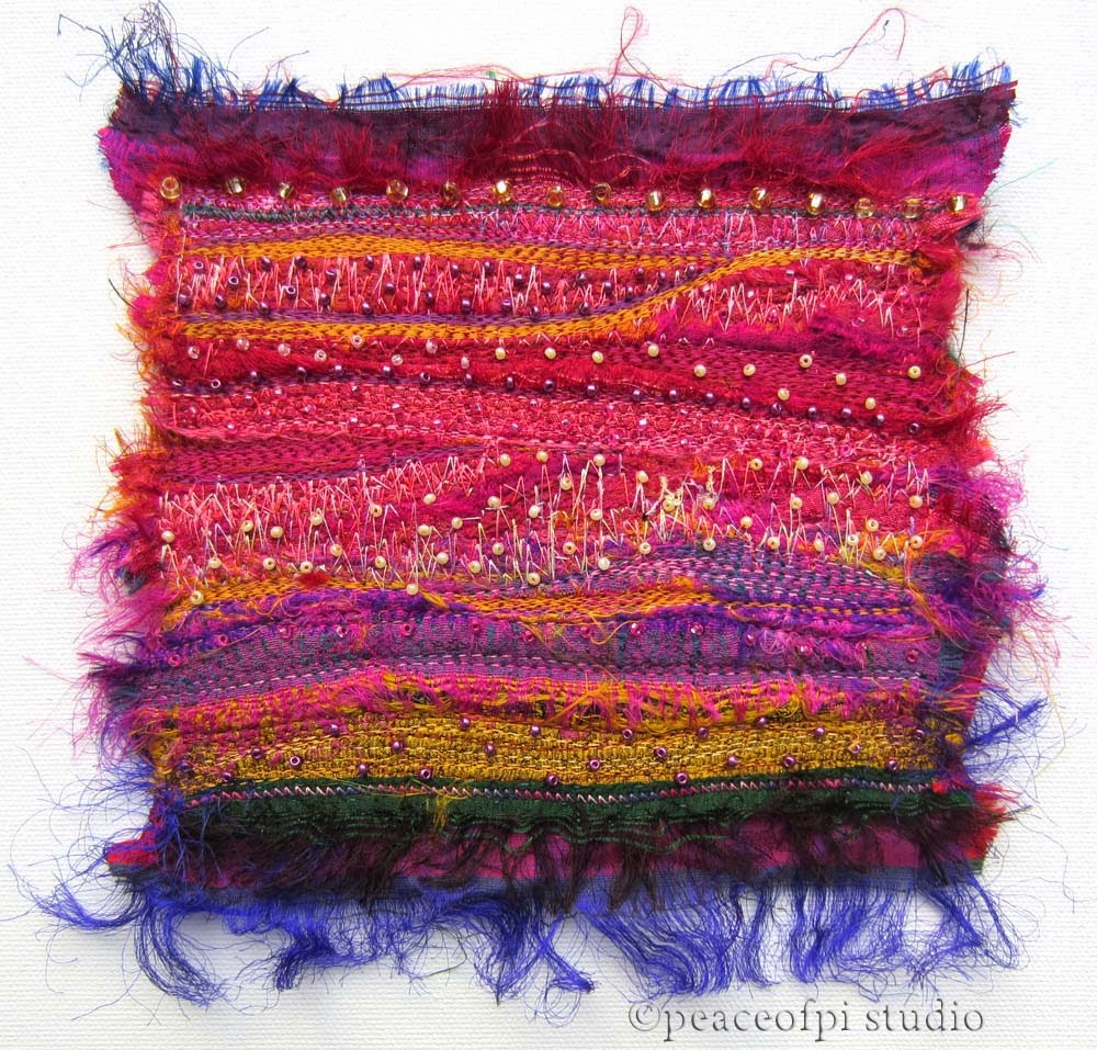 peaceofpi studio Sari Silk Fiber Art Quilt