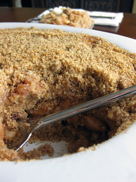 Though this is a bread dessert, it contains much more apple than breadcrumb.
