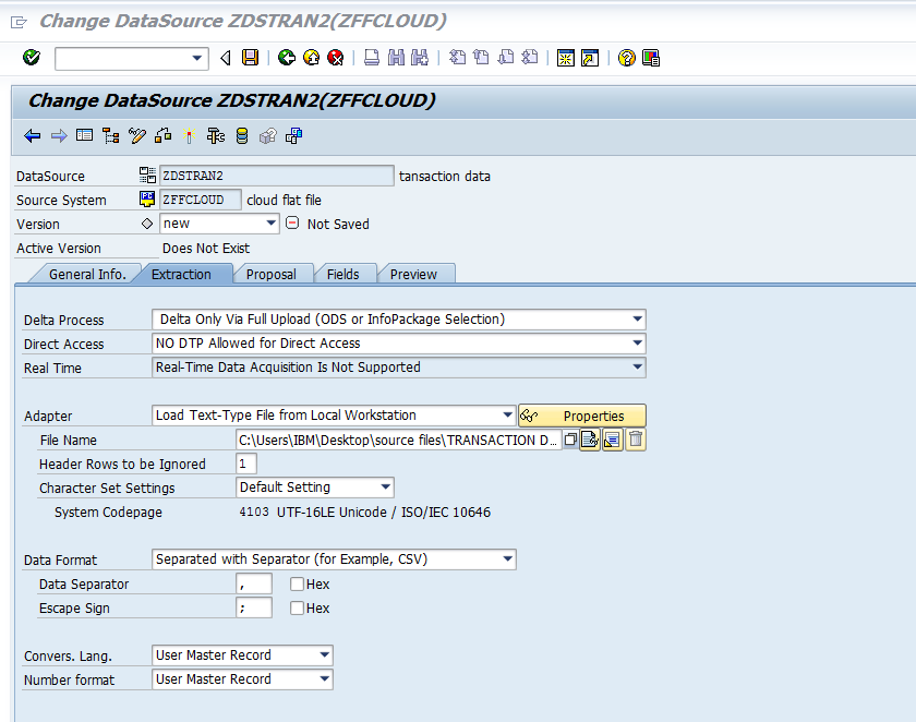 SAP BI, SAP BW, SAP Analytics cloud Loading Transaction data from flat