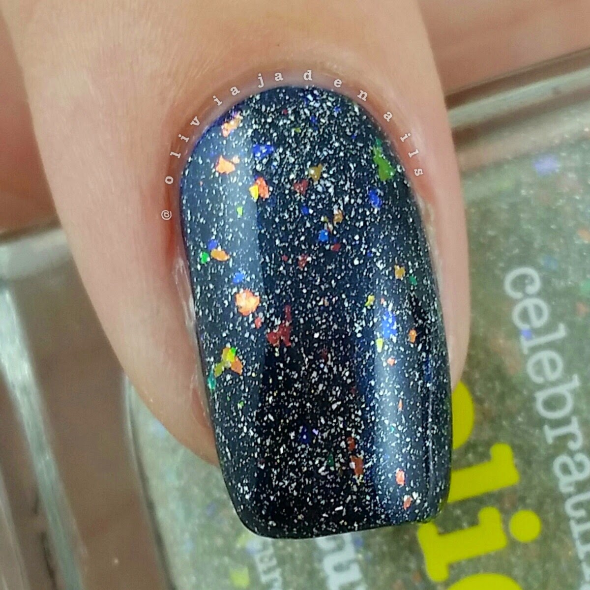 piCture pOlish Holiday (over piCture pOlish Electric Blue) swatched by Olivia Jade Nails