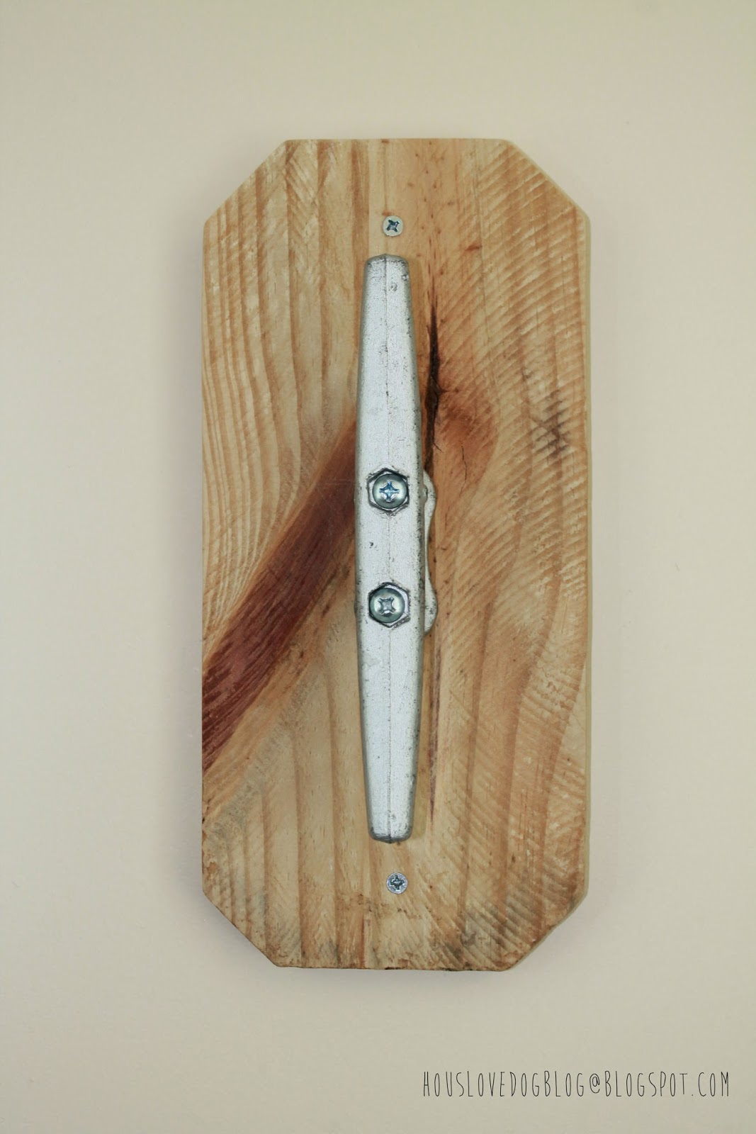 Hous.Love.Dog.Blog. DIY Nautical Boat Cleat Towel Hooks