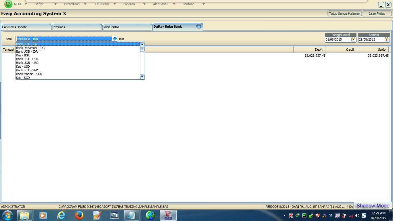 Trading company accounting system