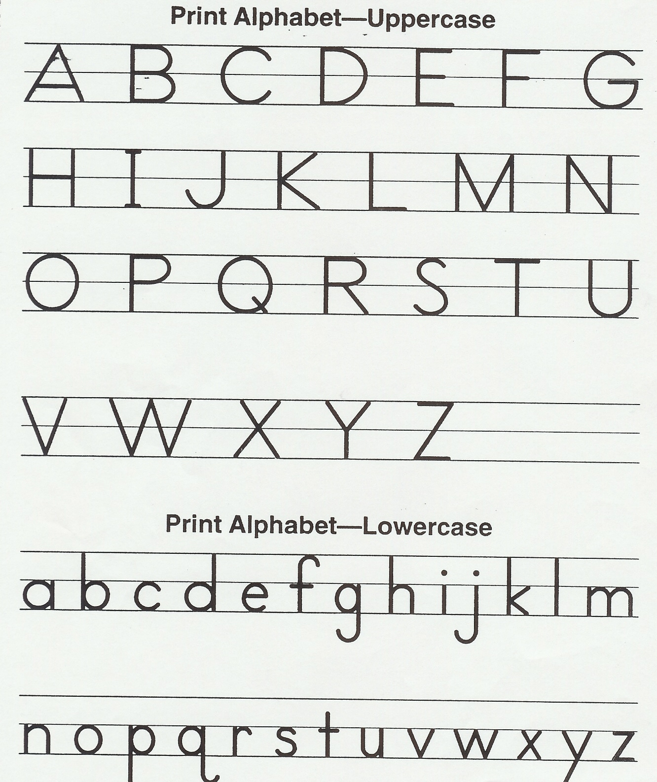 Alphabet Writing Template