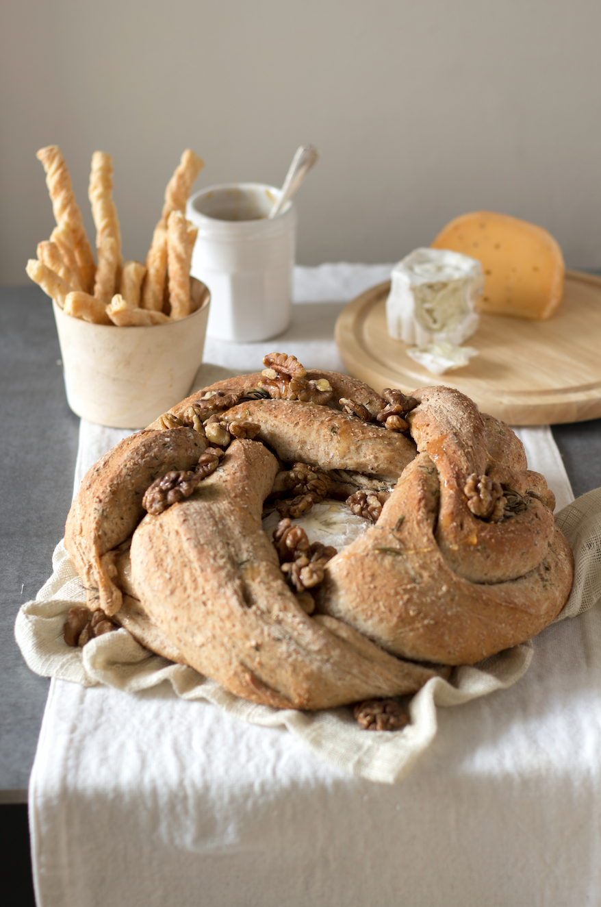 The Kate Tin Camembert and rosemary bread with honey and walnuts