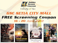 GSC Cinema Setia City Mall FREE Screening Coupon 2012 GSC Cinema Setia City Mall FREE Screening Coupon 2012