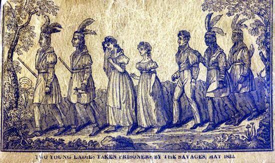 The following image shows the Indians taking Mary and others into captivity. 