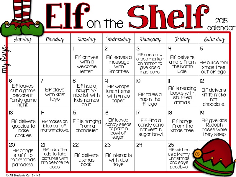 Customers who viewed this item also viewed The Elf on the Shelf: A Christmas Tradition is the very special tool that helps Santa know who to put on the Naughty and Nice list. This interactive holiday hide-and-seek tradition is perfect for children and families of all ages.