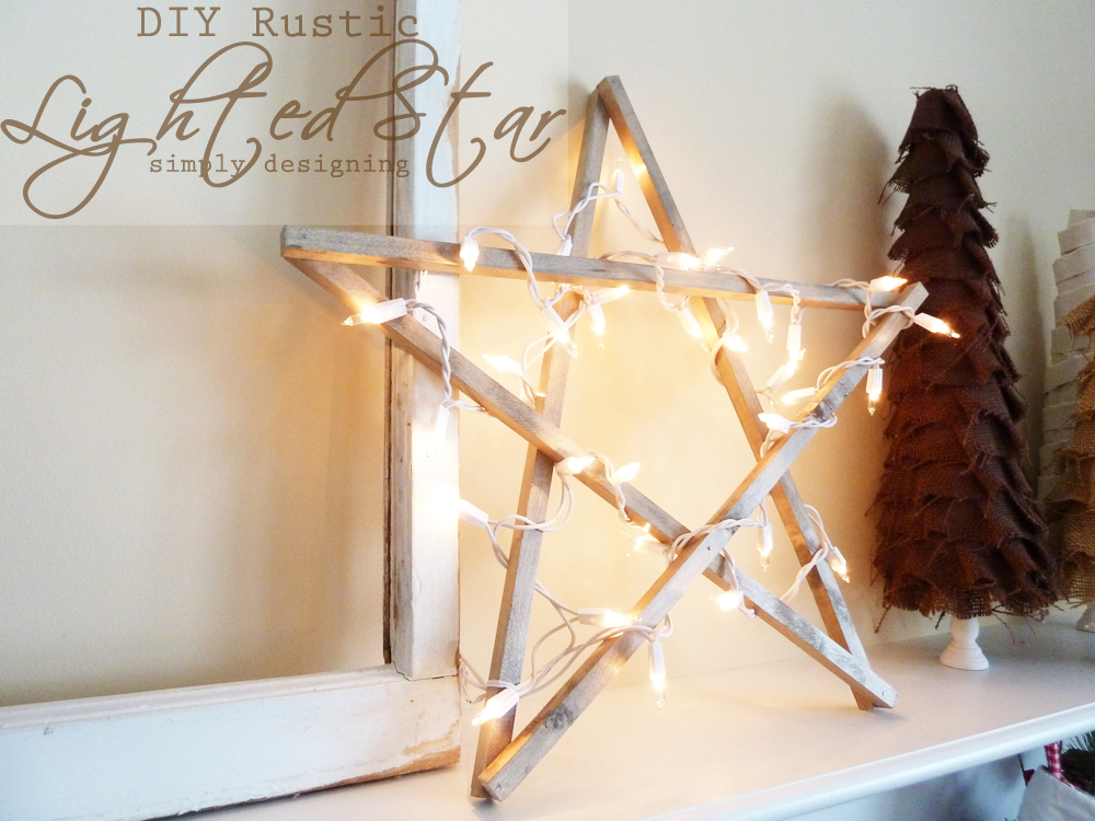 DIY Rustic Lighted Star | simple to create rustic star!  perfect for holiday, Christmas or New Year's decor! | #diy #crafts #holiday #christmas
