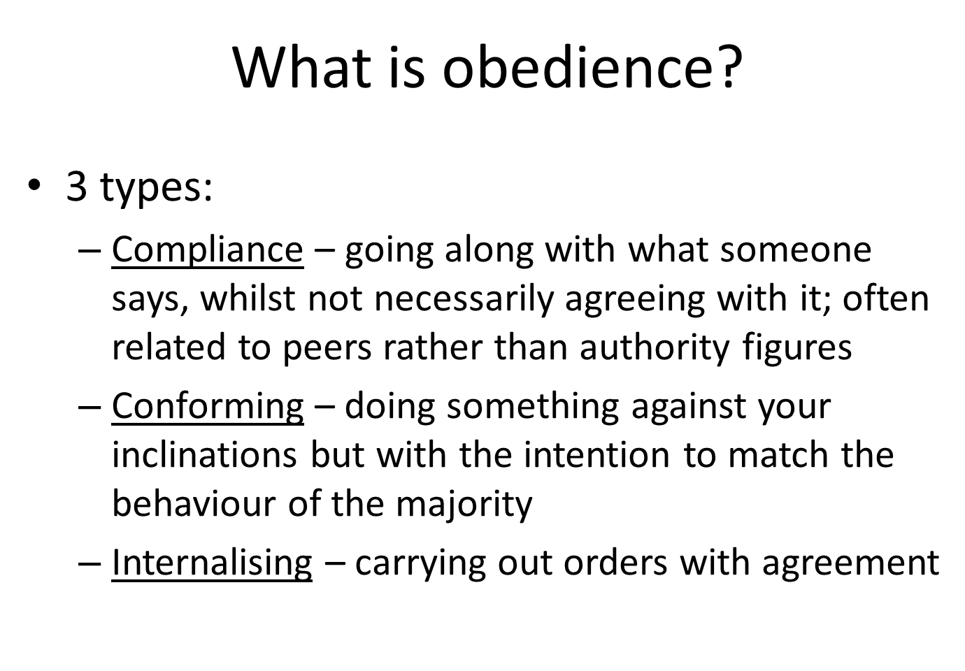 Home Learning : Milgram - Describe and Evaluate