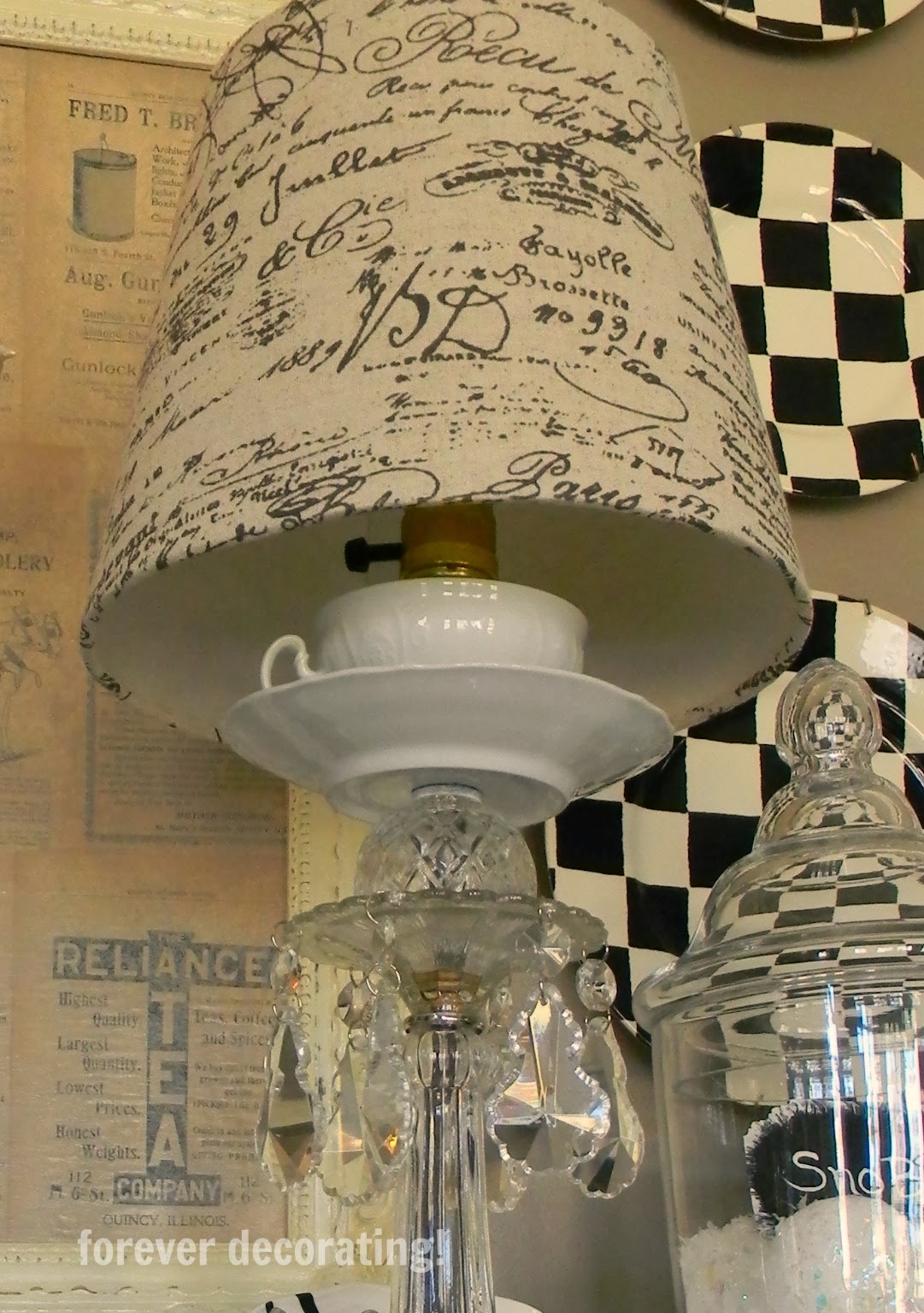 Forever Decorating! White Teapot Crystal Lamp!