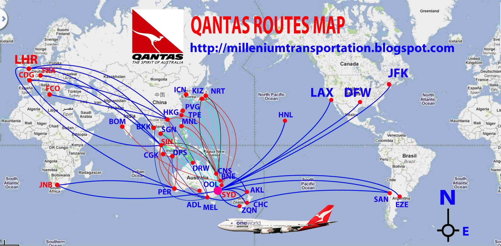 Airlines: Emirates Routes Map